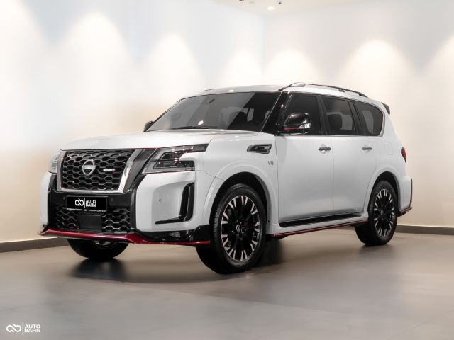 Used - Perfect Condition 2022 Nissan Patrol Nismo White exterior with Red and Black interior at Autobahn Automotive