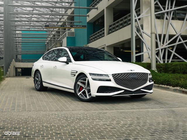 Used - Perfect Condition 2023 Genesis G80 White exterior with Red interior at Autobahn Automotive